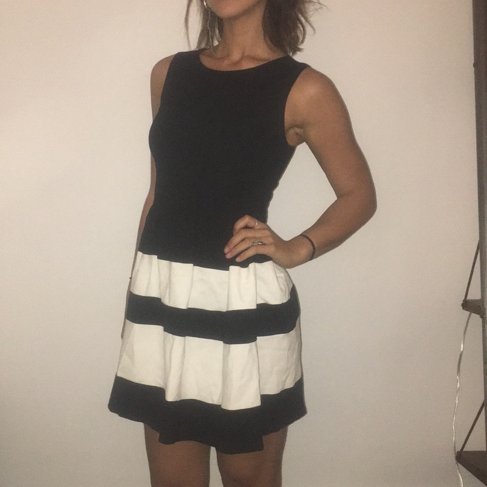 Black and white cocktail dress